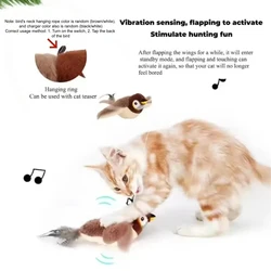 Juguete pájaro recargable táctil para gatos y perros – Chirrido aleteo