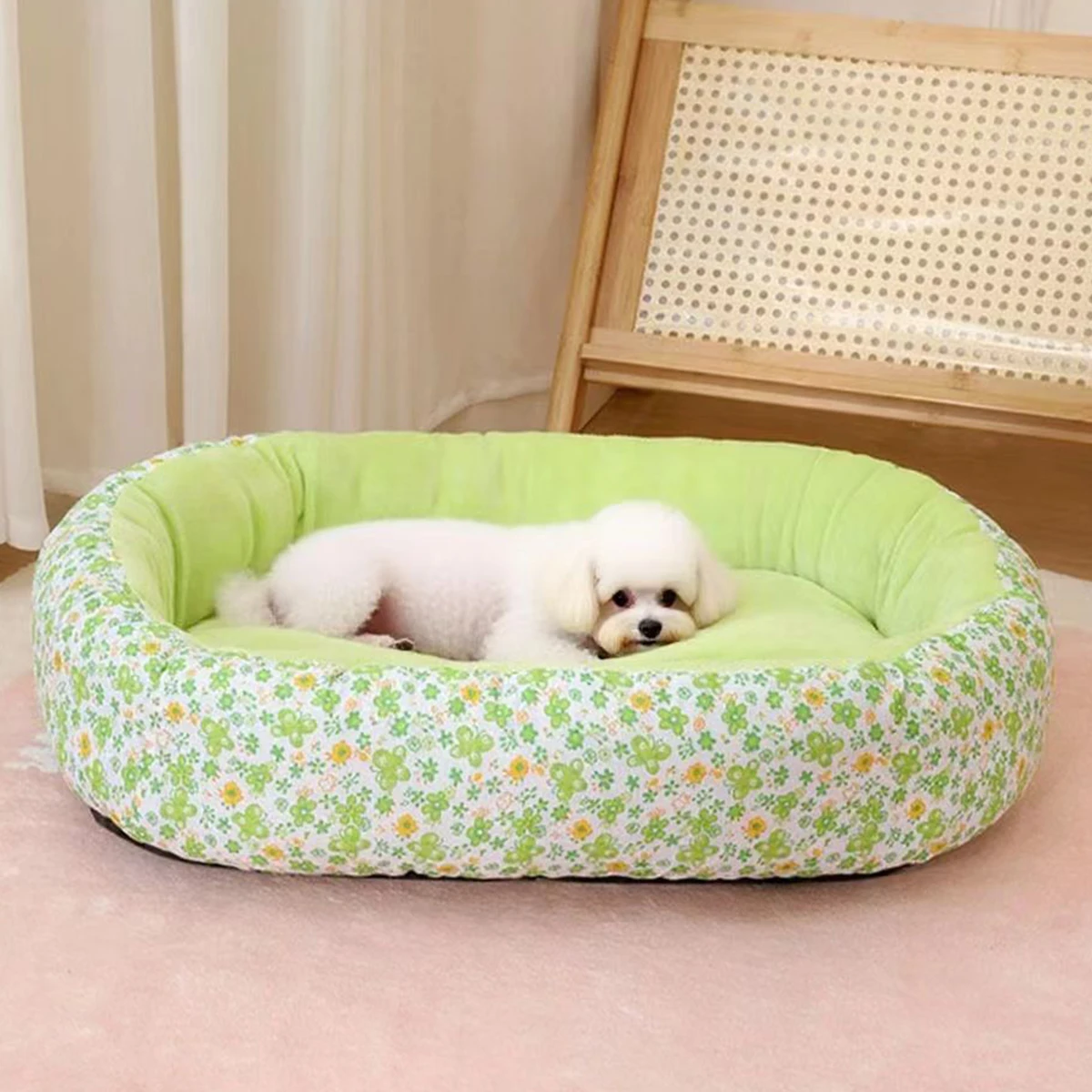 Cama floral para perros y gatos – Uso todo el año - imagen 3