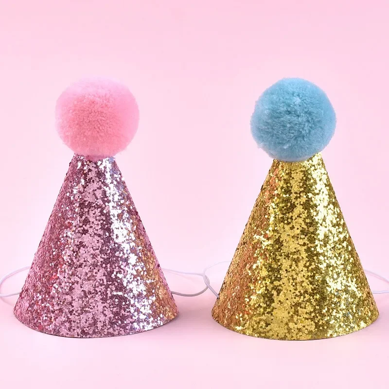 Lindas gorras de cumpleaños para mascotas con lazo, disfraz de gato y perro, sombreros de lentejuelas, sombrero de fiesta de Navidad, accesorios de decoración para mascotas - imagen 3