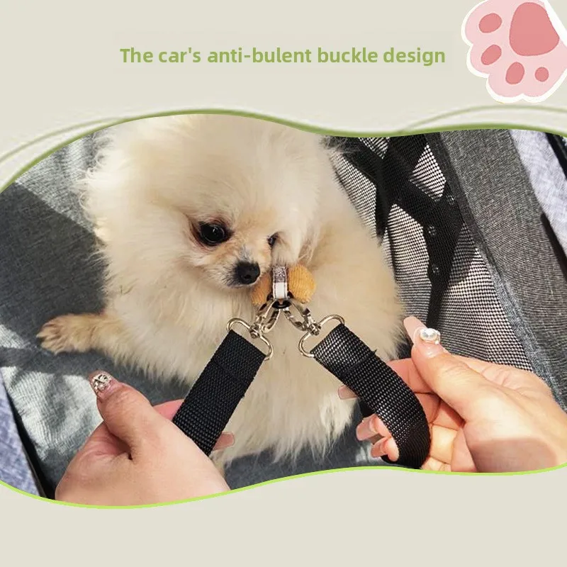 Pet Strollers Cat and Dog Cart Small and Lightweight Foldable Teddy Go Out Trolley Go Out Detachable Pet Products - imagen 4