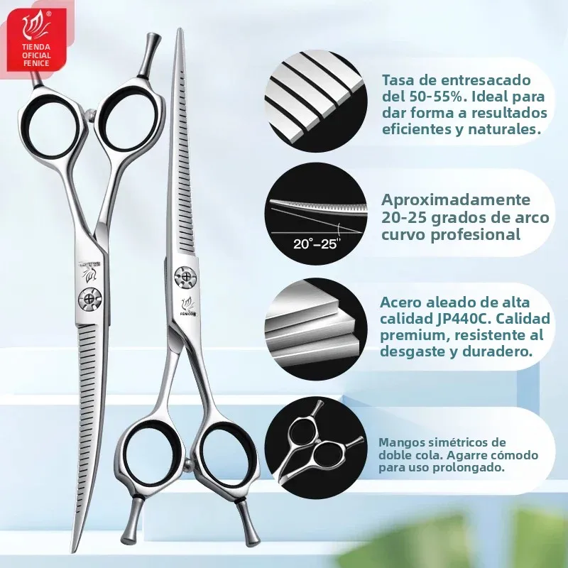 Tijeras de peluqueria canina 6/7 pulgadas: curvas y rectas - imagen 3