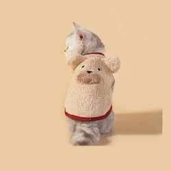 Nuevo lindo chaleco para perros de terciopelo de cordero, ropa para gatos y gatos, ropa suave y cómoda, de algodón y gruesa para mascotas