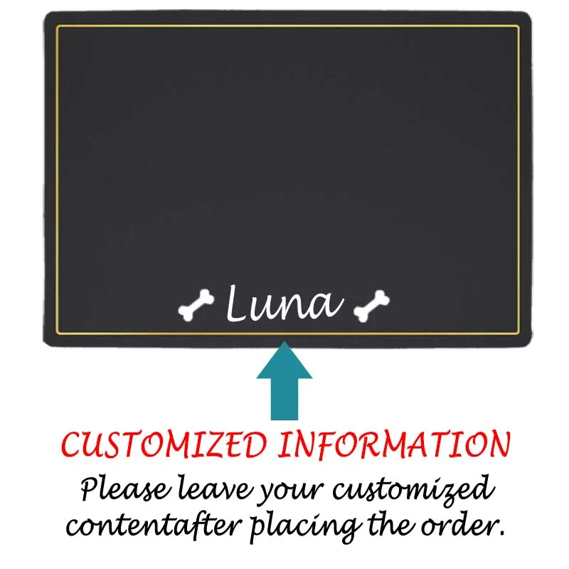 Tapete personalizado para cuencos de comida para mascotas, mantel individual personalizado impermeable de PU para nombre de perro, fácil lavado, accesorios para almohadilla de alimentación para beber - imagen 3