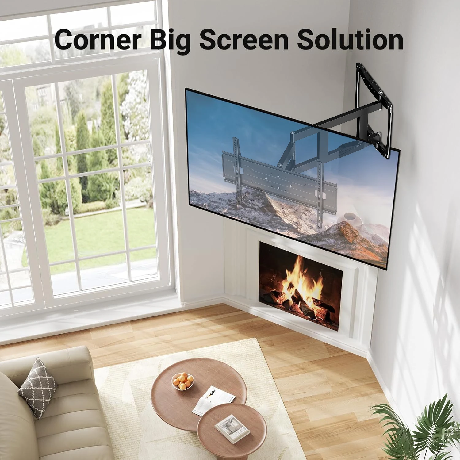 Soporte de pared para TV Full Motion para televisores de 32-75 pulgadas, soporte de montaje para TV articulado de esquina con extensión de brazo largo de 29 pulgadas, giratorio, inclinable