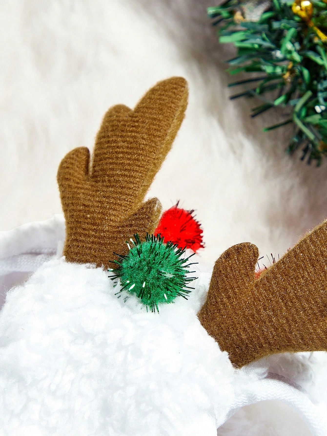 1 pieza de sombrero de árbol de asta de mascota de Navidad, sombrero de perro peludo para decoraciones de fiesta de Navidad de gato/perro, adecuado para mascotas pequeñas a medianas - imagen 3