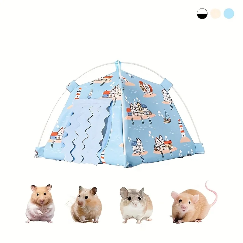 Mini tienda de campaña para hámster, escondite, tienda para hámster sirio, casa, cama para ratas, ligera y fácil de limpiar para Chipmunk, Mini conejillo de indias - imagen 4