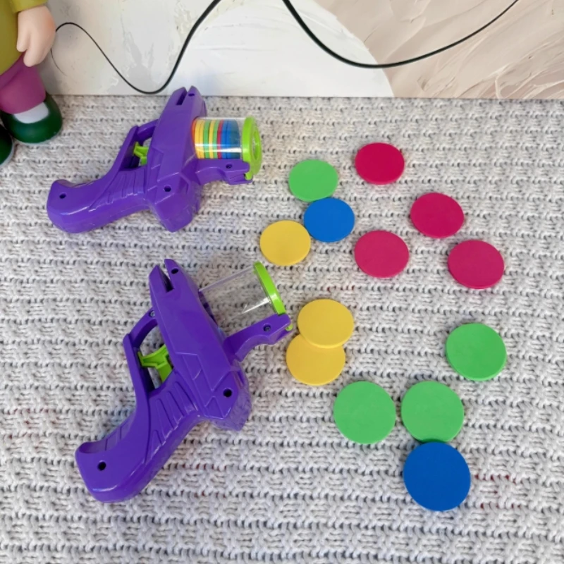 Lanzador de pistola de juguete para mascotas con discos voladores de espuma, juguete interactivo para perseguir perros y gatos, juego de discos reutilizables coloridos, divertido juego de caza