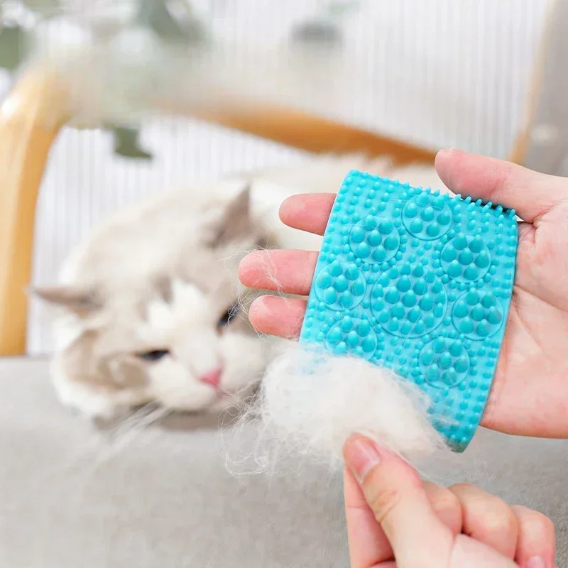 Cepillo para quitar el pelo, peine de masaje para gatos, guantes para rascar mascotas, eliminación de aseo, baño, frotar, limpieza de gatos, gatito - imagen 2