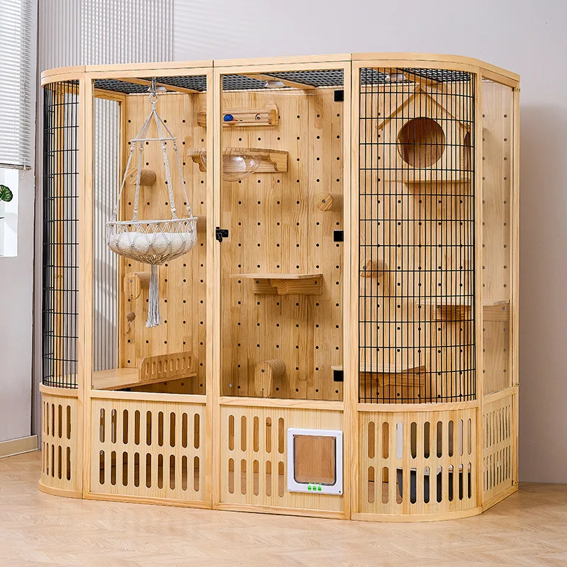 Villa para gatos súper grande, casa para gatos de interior de lujo, jaula para gatos de diseño panorámico con espacio de vida cómodo, muebles para mascotas para gatos - imagen 3