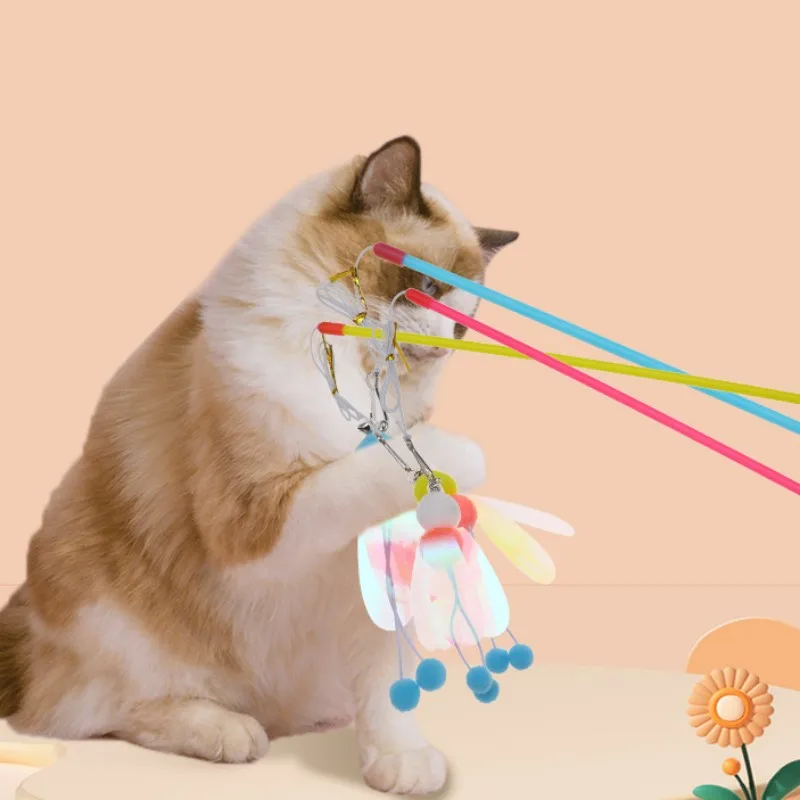 Juguete interactivo para gatos, palo resistente a las mordeduras, mariposa, productos para mascotas - imagen 4