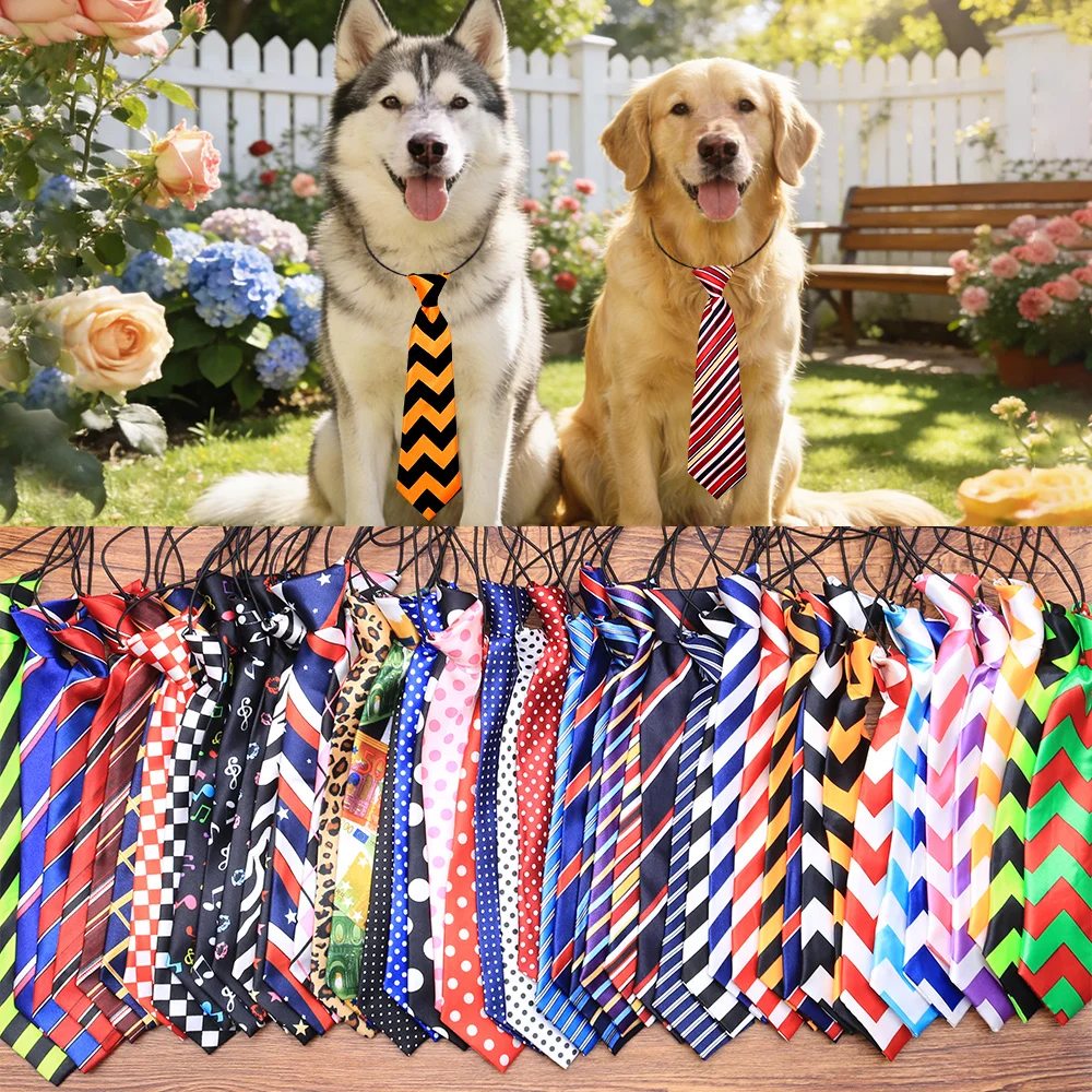 Corbatas y lazos ajustables para perros grandes – Rayas y puntos