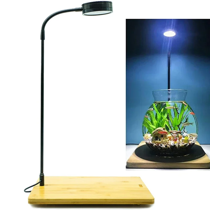 Luz LED espectro completo tablero bambú acuario nano tanque betta pecera plantas macetas suculentas paisaje miniatura - Vista principal diseño completo