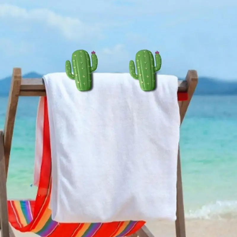 Pinzas grandes de plástico para toallas de playa, percheros de secado para tumbonas, piña, Cactus, pinzas decorativas para ropa, Clip de viaje - imagen 3