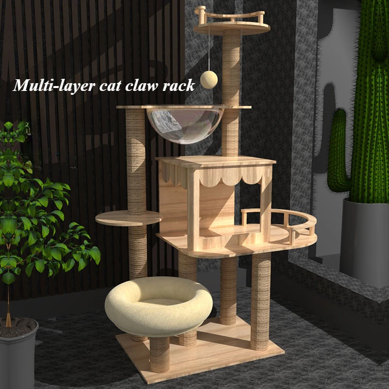 Árbol para gatos, torre de juguete, arena, cápsula espacial, tablero rascador, percha acolchada de felpa para gatos, hamaca acogedora, postes de Sisal, producto para mascotas de varios niveles