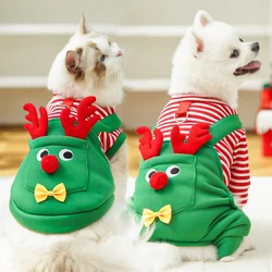 Disfraz de ciervo Navidad para perros y gatos – Sudadera lana a rayas
