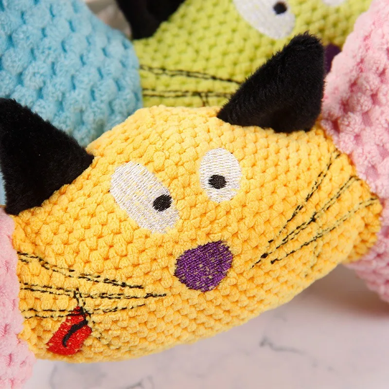 Lindo juguete de perro de peluche de hueso: juguete molar masticable chirriante para cachorros y gatos, juguete duradero no tóxico para aliviar el aburrimiento, - imagen 2