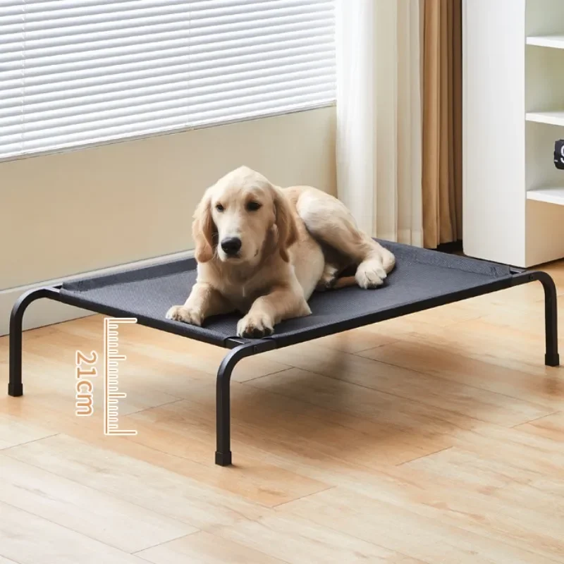 Camas transpirables con marco de hierro para perro, cama desmontable para perros grandes, casa de Camping para mascotas, perrera lavable para mascotas al aire libre - imagen 2