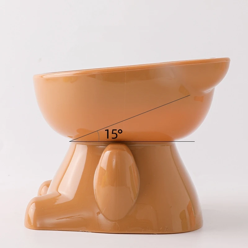 Cuenco de gran capacidad para mascotas, cuencos para gatos, Protector de cuello de fondo oblicuo, forma de gato de dibujos animados, alimentador para mascotas, suministros para mascotas - imagen 3