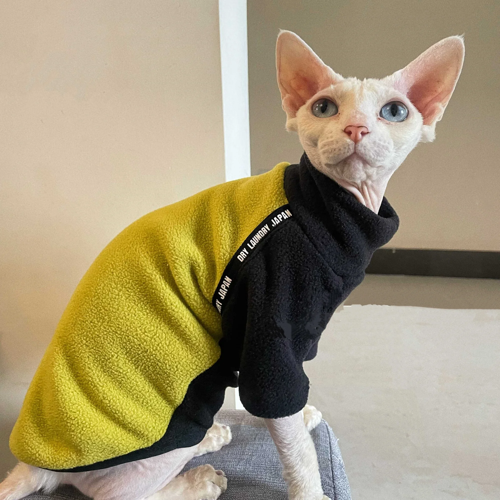 Abrigo de lana cálido ligero para gatos Sphynx y Devon Rex - imagen 2