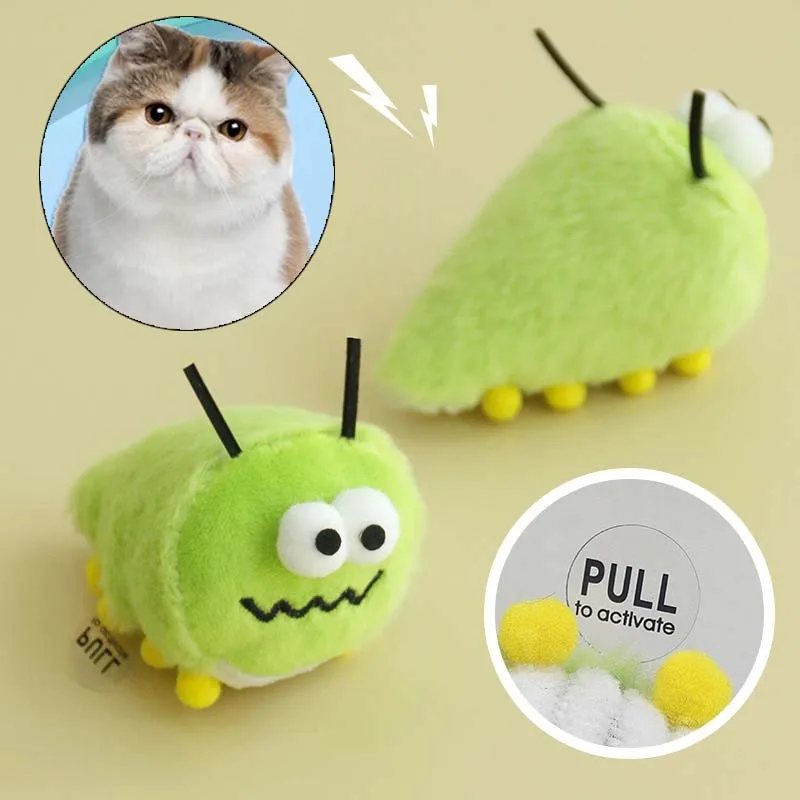 Juguete de peluche para gatos con insecto verde e hierba gatera
