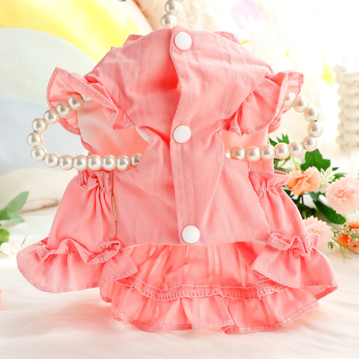 Vestido rosa princesa para Bichon Frise transpirable primavera verano - imagen 4