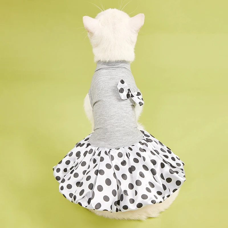 Vestido de lunares para perros y gatos, faldas tutú para cachorros y gatitos, vestido de princesa para gatos, perros de razas pequeñas, disfraz para perros de primavera, ropa para mascotas - imagen 4