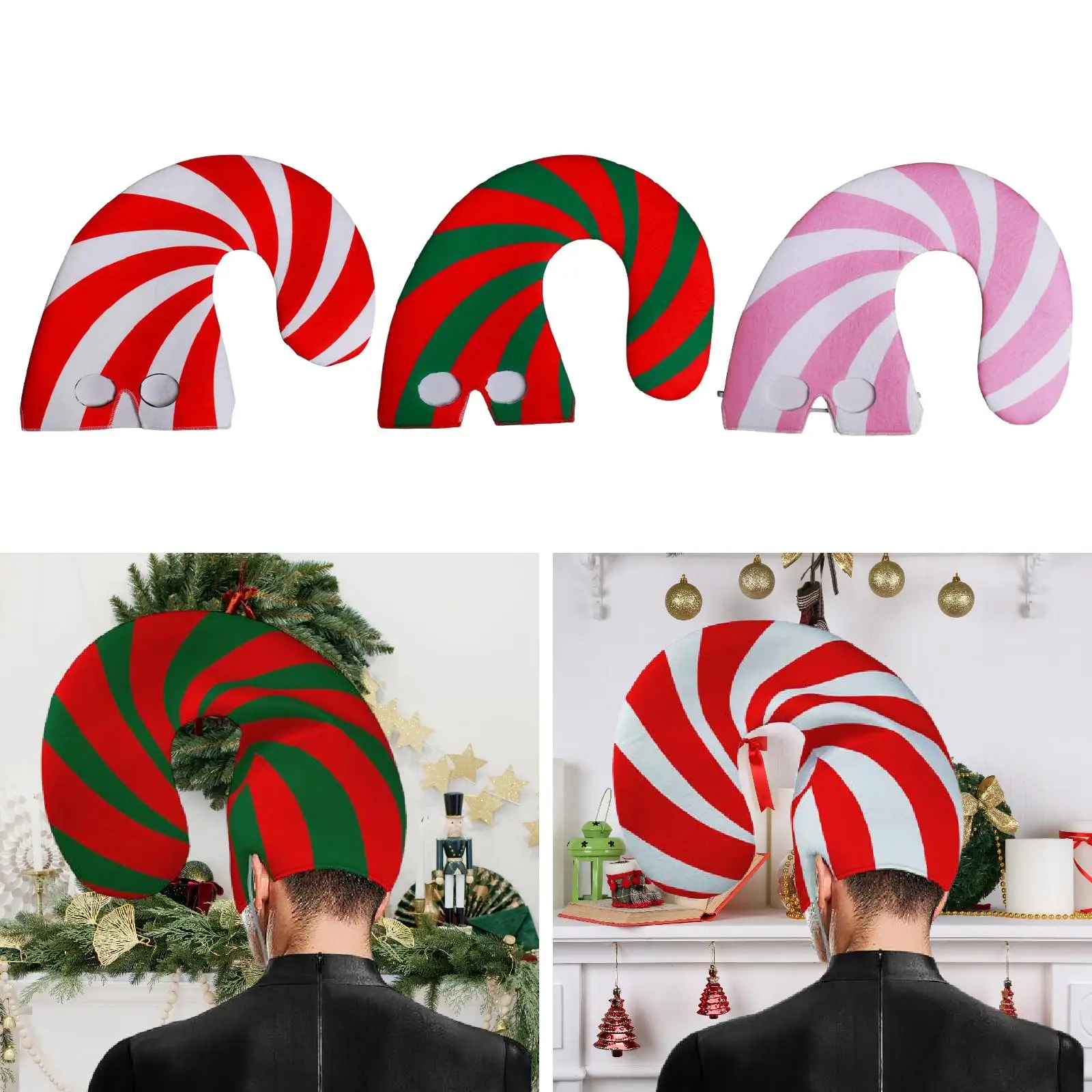 Christmas Candy Cane Hat Gift Comfortable Winter Party Top Hat for New Year Home