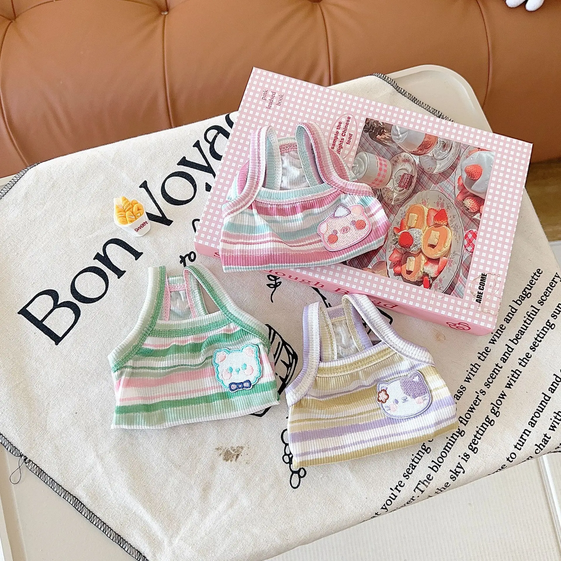 Ropa para mascotas, Top de dos pies para gatos, chaleco fino elástico a rayas sin mangas para perros, chaleco para perros medianos y pequeños, ropa para cachorros - imagen 2