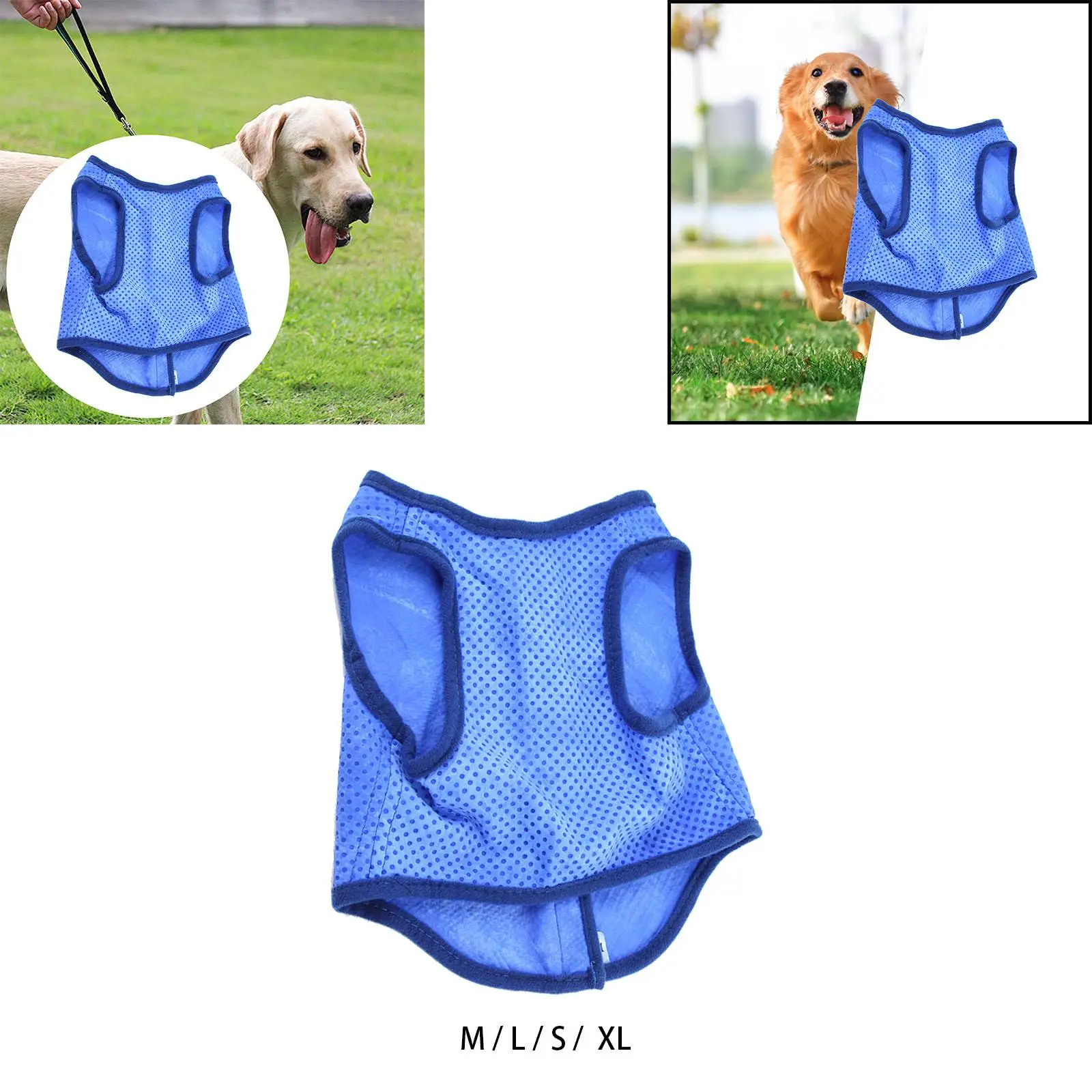 Pets Dog Cooling Vest Evaporative Summer Portable Lightweight Comfort Mesh Ice Vest for Outdoor Beach Walking Sport Training