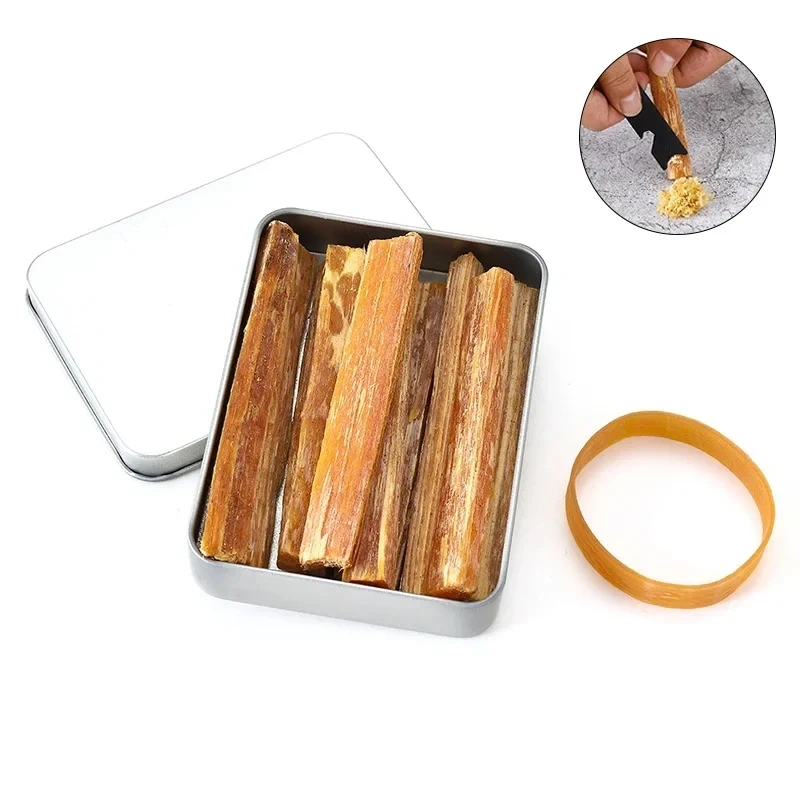 1Box Fatwood Fire Starter Sticks Natural Outdoor Firemaking Tools for Camping Hiking Emergency Survival Wood Sticks - imagen 4