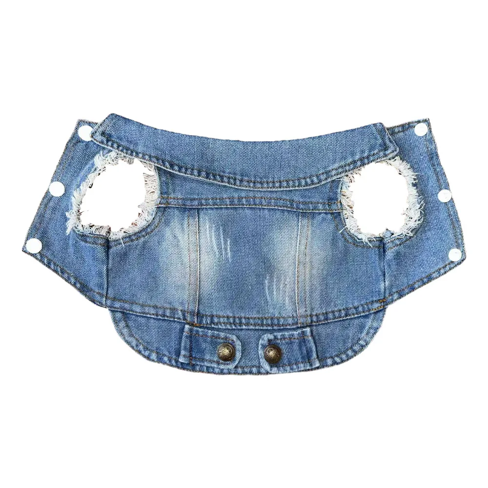Chaqueta vaquera para perros pequeños y medianos: elegante chaleco vaquero con capucha para niños, disfraz de verano para mascotas, perfecto para gatos y cachorros - imagen 2