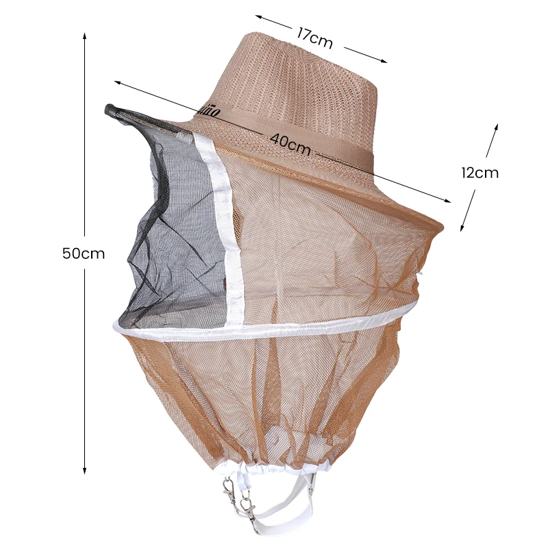 Gorro de apicultura, gorro antiabejas transpirable con velo, mosquitera, red para insectos, velo, Protector facial para cabeza, equipo de apicultor - imagen 4