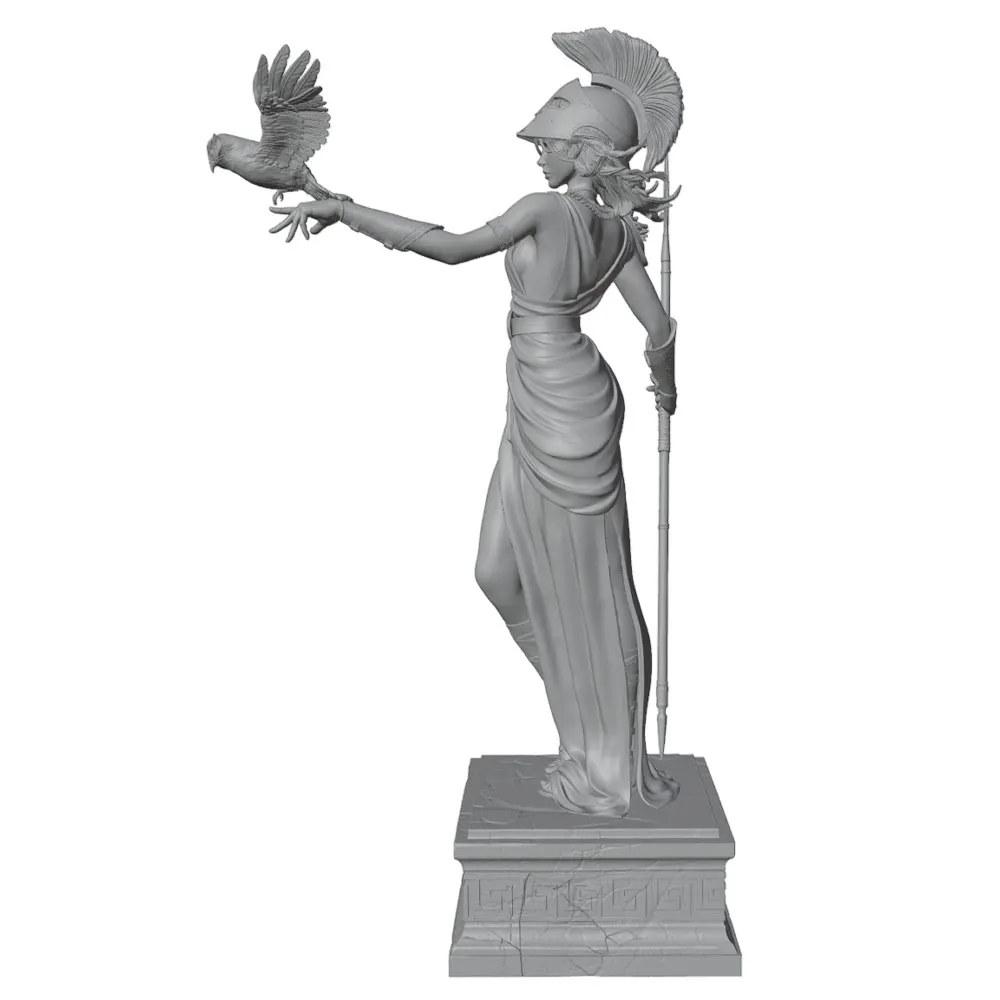 Figura resina decorativa sin pintar diosa con búho para gatos y perros - imagen 3