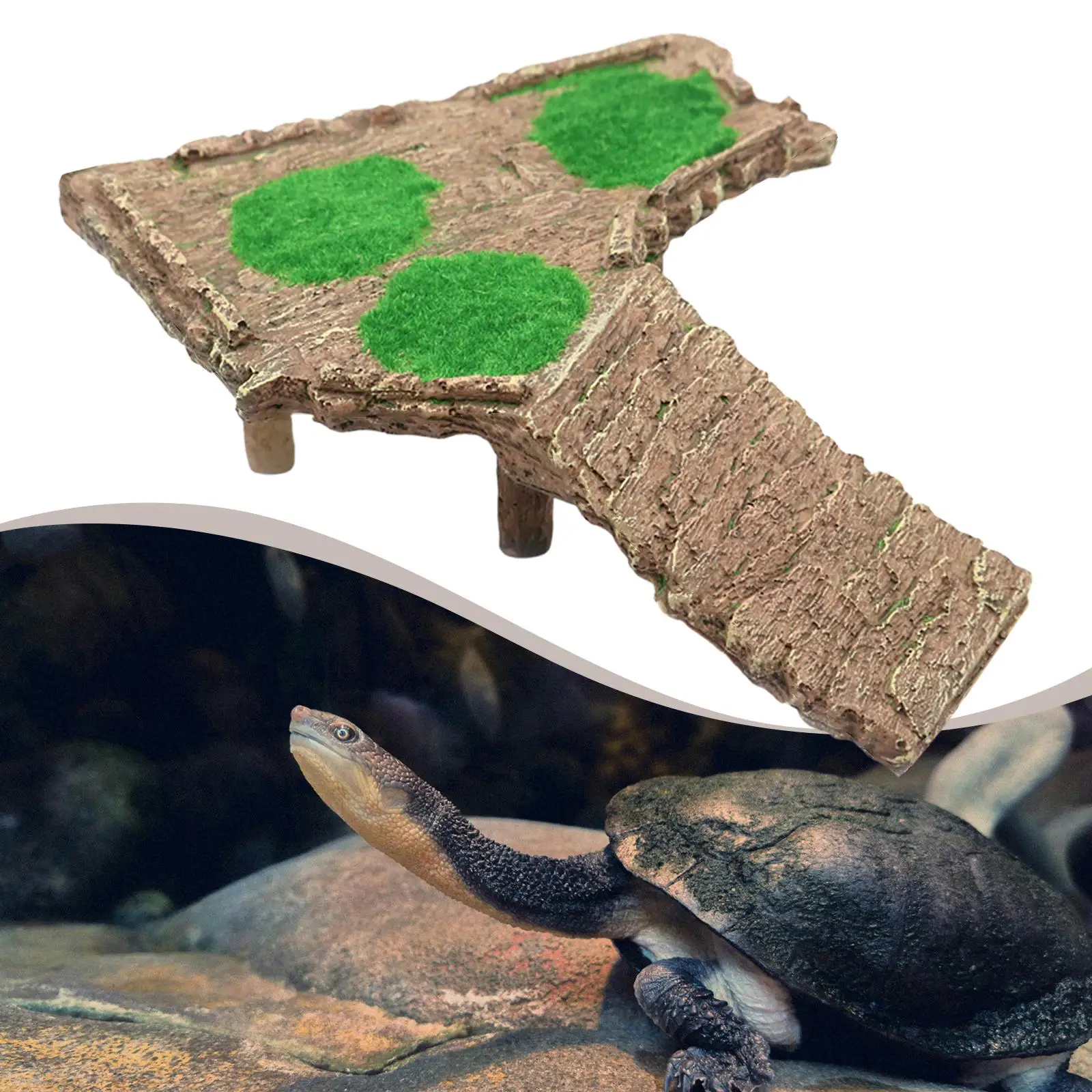 Plataforma para tomar el sol de tortuga, decoración de acuario de resina para lagartos, Iguanas, Geckos - imagen 3