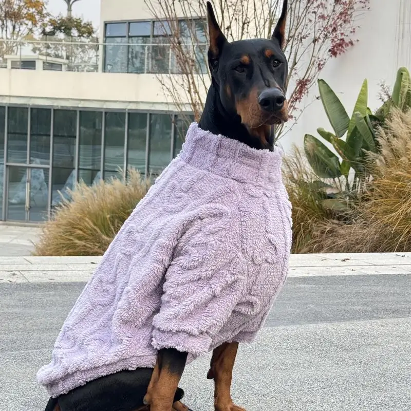 Suéter de lana para perros grandes, ropa gruesa y cálida para Doberman, abrigos de invierno para Golden Retriever Media, ropa para perros grandes - imagen 2