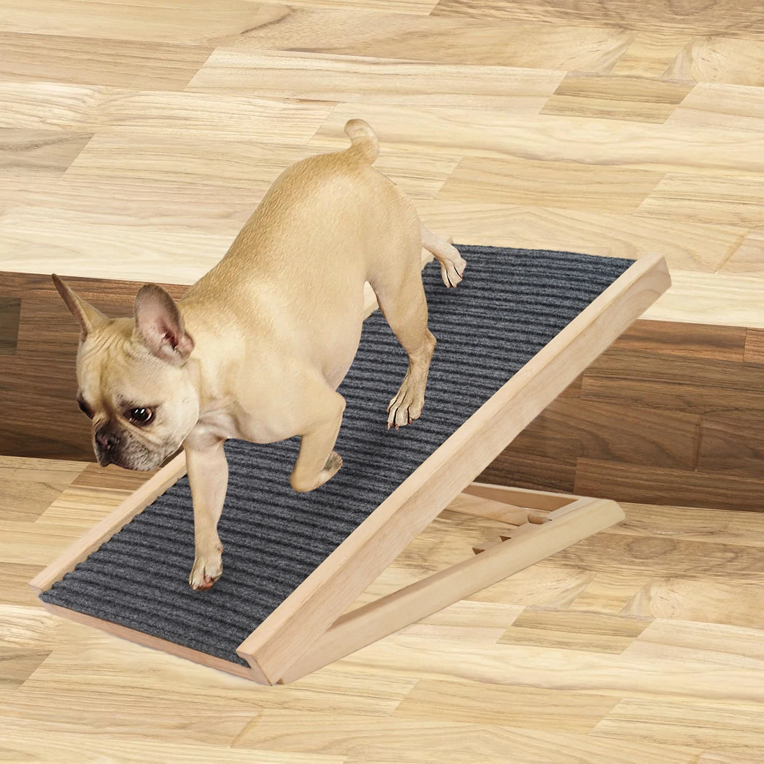 Rampa plegable de madera para perros – Antideslizante para sofá y cama - imagen 5