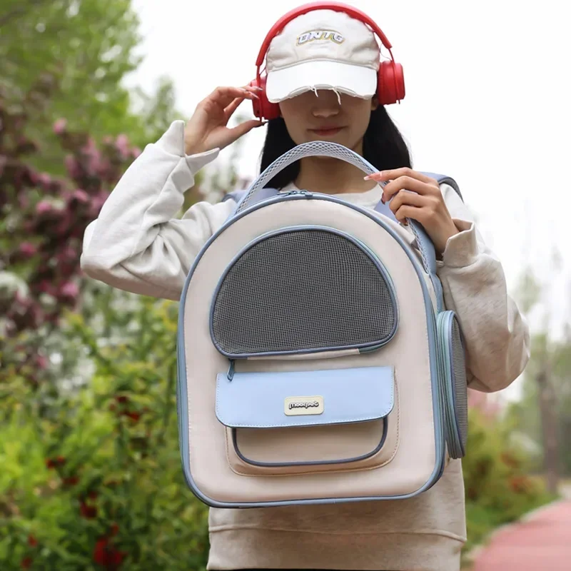 Bolsa para gatos, bolsa para mascotas, mochila para salir, mochila portátil transpirable para gatos, suministros para mascotas para perros pequeños - imagen 4