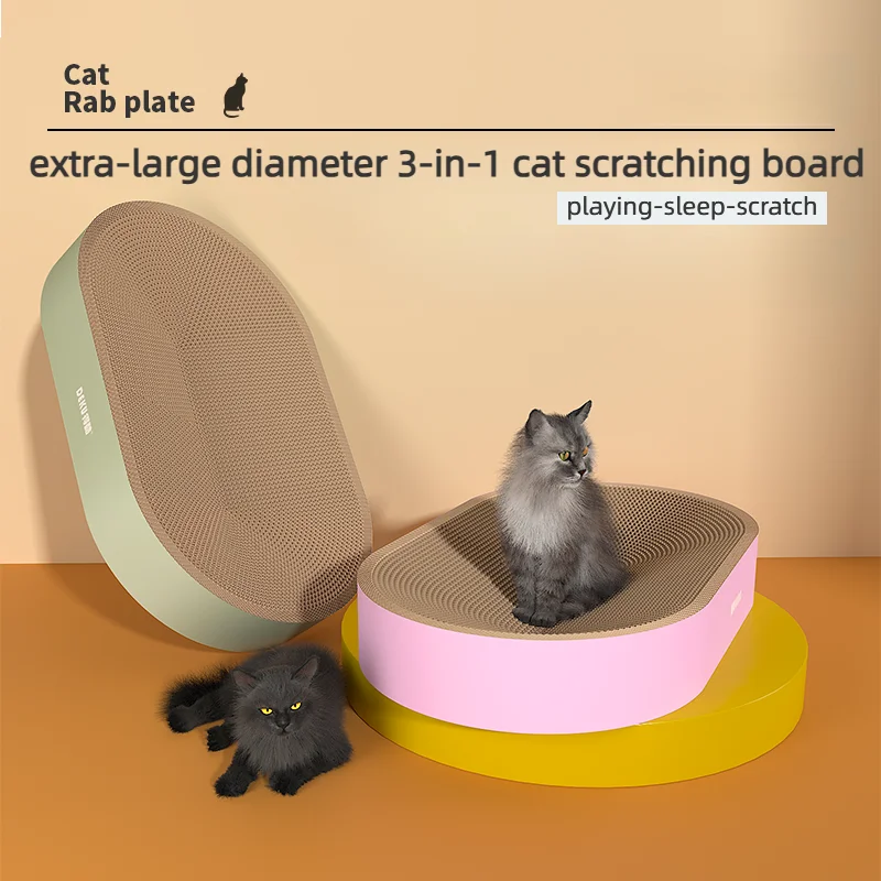 Rascador grande de cartón corrugado para gatos, cama rascadora para gatos, almohadilla para rascar, estera para dormir para gatitos - imagen 2