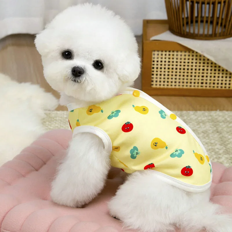 Ropa fina estampada sin mangas para perros pequeños Dachshund Shih Tzu - imagen 4