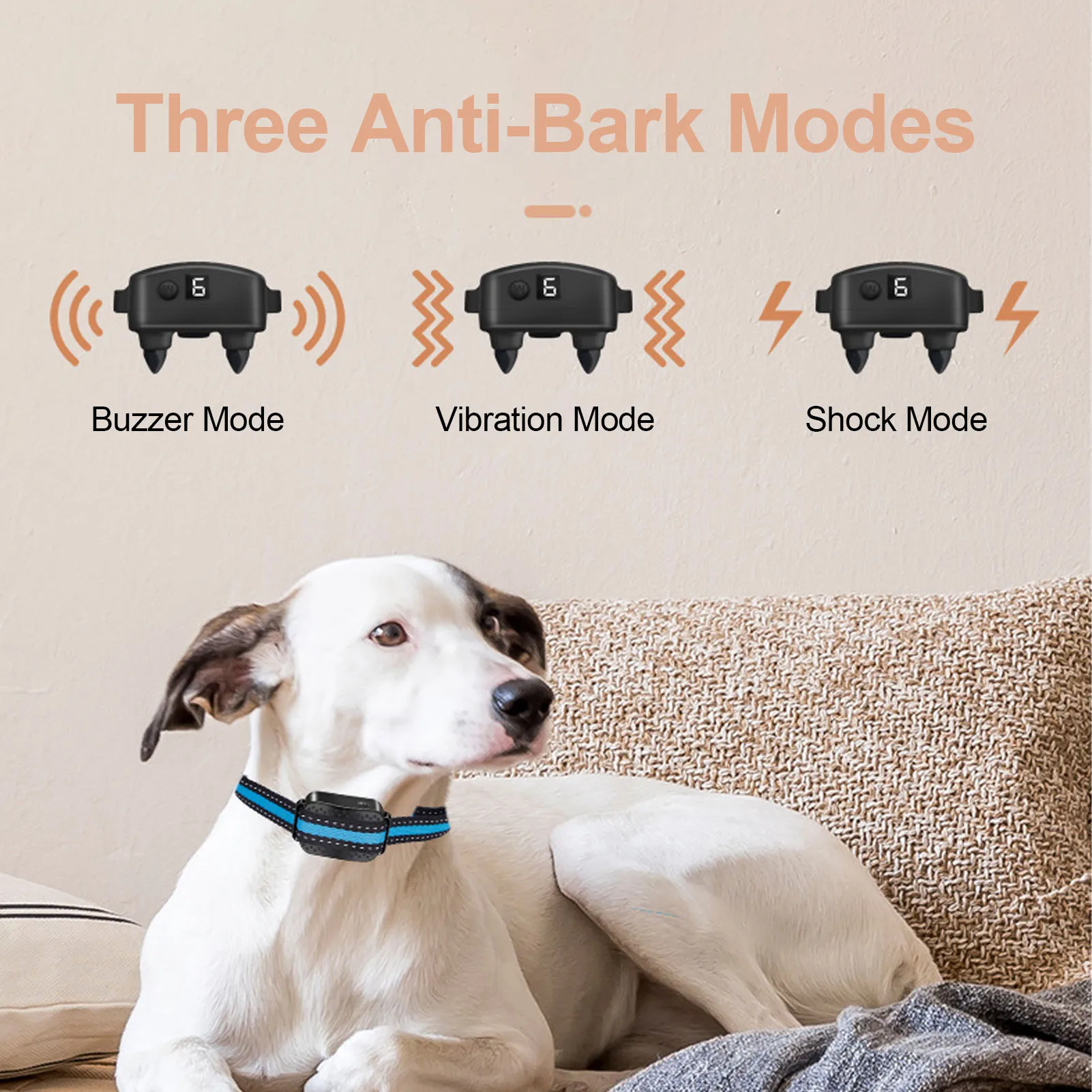 Collar vibrador de ladridos para perros, dispositivos de Control de ladridos, suministros electrónicos inteligentes, tapón de ladridos para perros de 8-150 Lbs - imagen 3