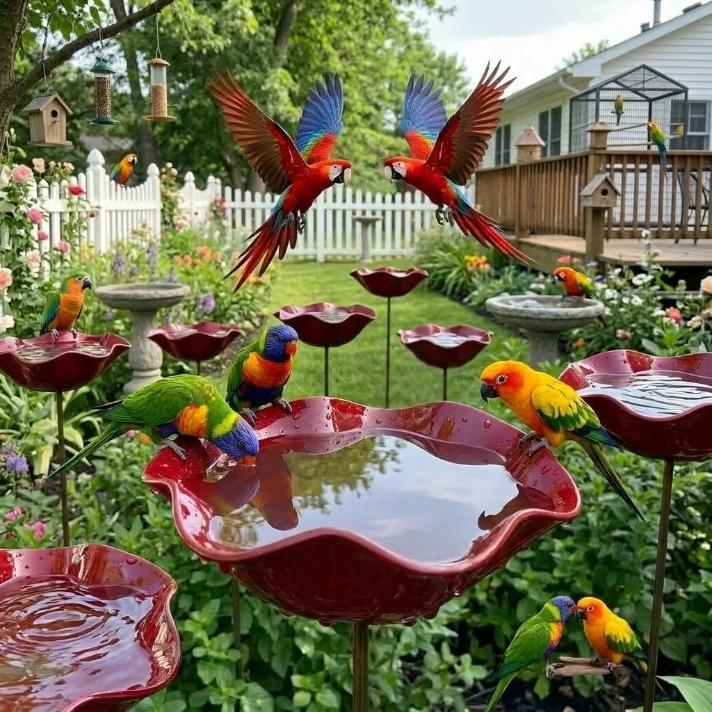 Bebedero de jardín para aves y colibríes – Decoración para patio - imagen 3