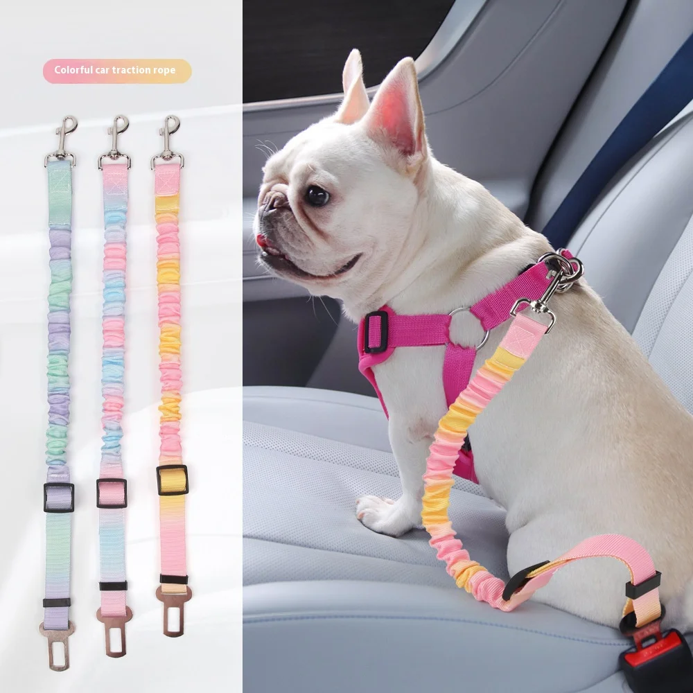 Correa retráctil para perro, cinturón de seguridad ajustable para coche, anticarro, correa elástica duradera para viaje de mascotas, accesorio seguro - imagen 3