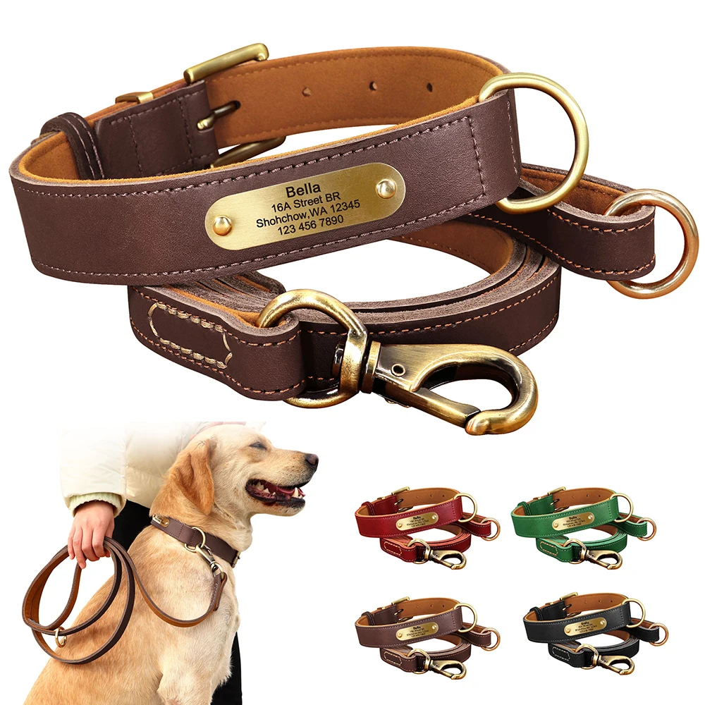Correa de cuero personalizada para perros – Grabado incluido - imagen 2