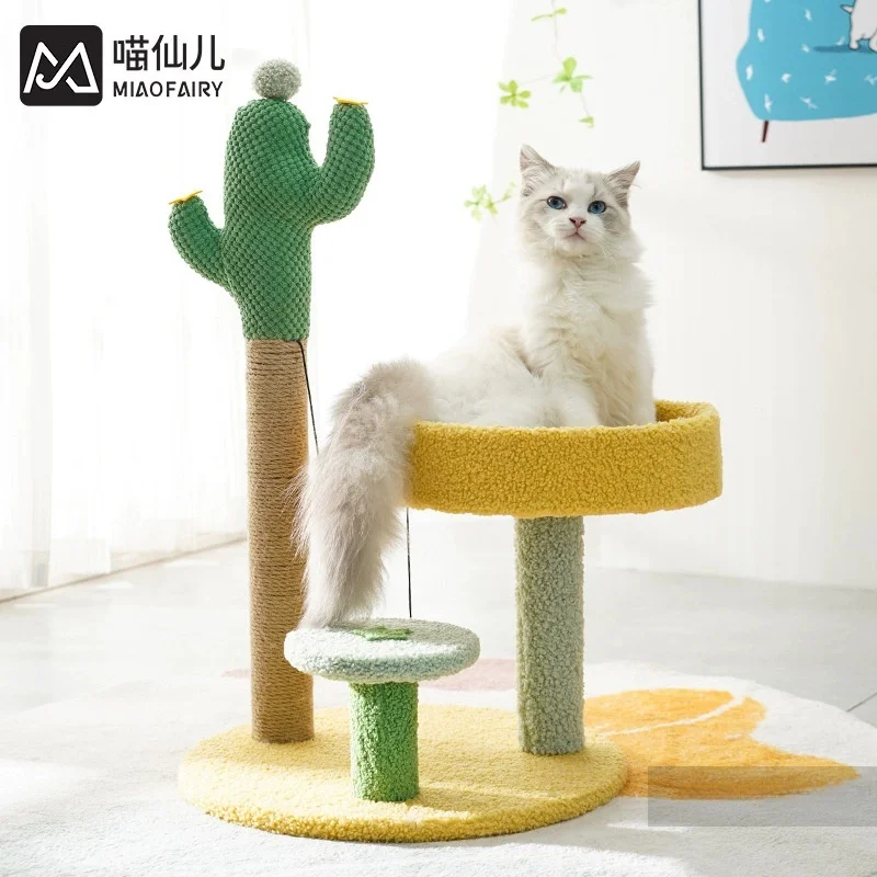 Poste de rascado sisal estilo cactus para gato torre escalada - imagen 2