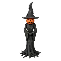 Figura de bruja calabaza Halloween – Adorno espeluzgante para fiesta