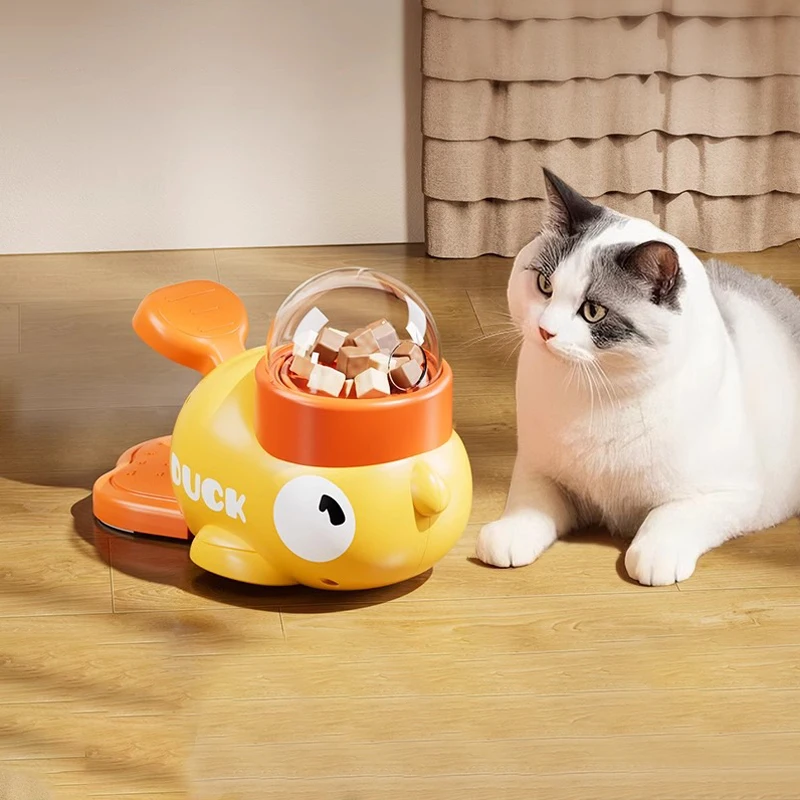 Rompecabezas interactivo para perros de pato amarillo, alimentador lento, dispensador automático de comida para perros, juguete de entrenamiento para perros, juguetes alimentadores automáticos para mascotas - imagen 2