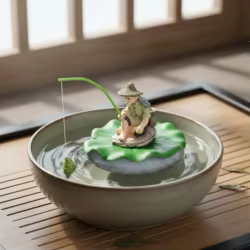 Figura de pescador flotante para estanques y fuentes decorativas