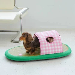 Cama de ratán tejida para perros – Refrescante y acolchada para verano