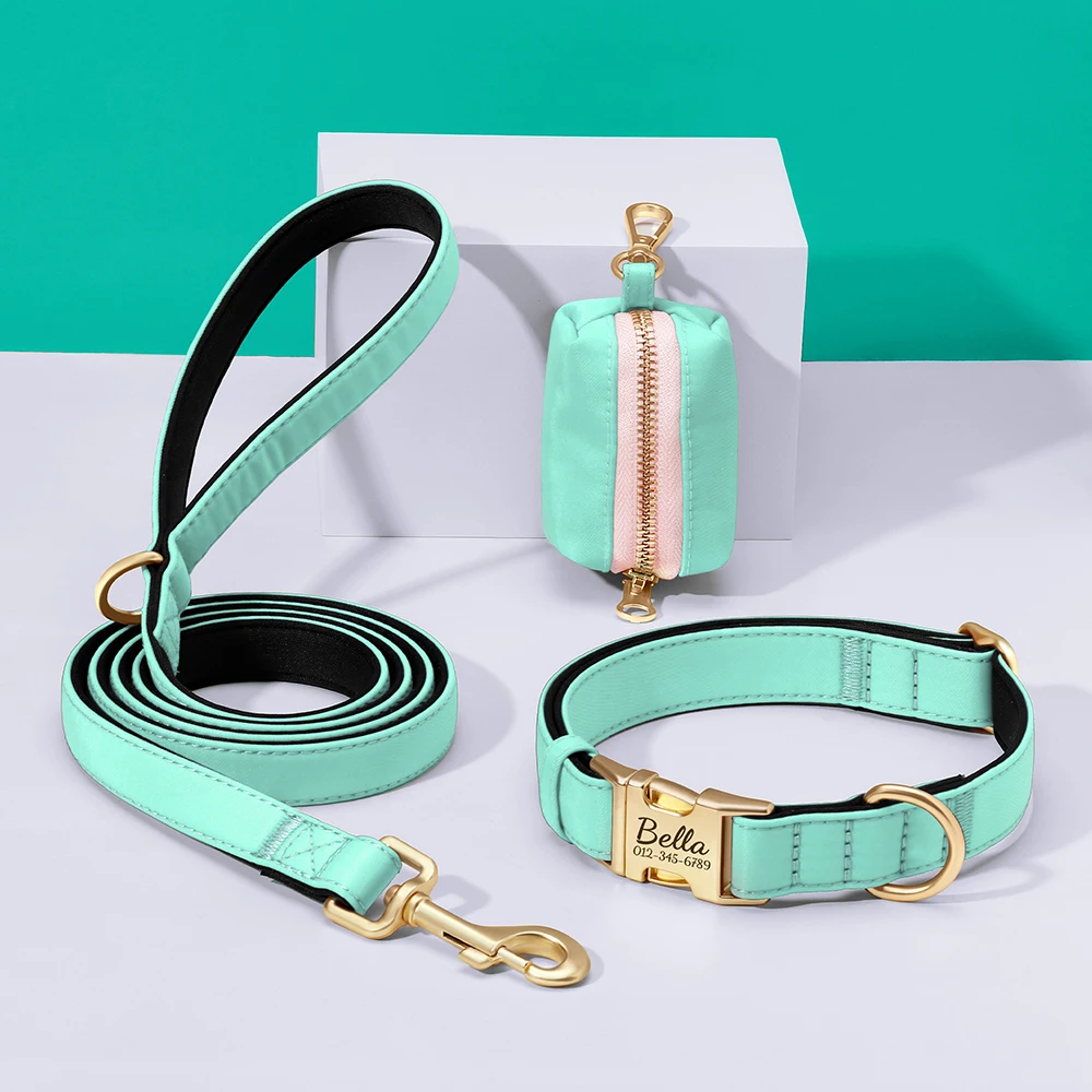 Collar personalizado perro Pug con correa y bolsa para cacas - imagen 3
