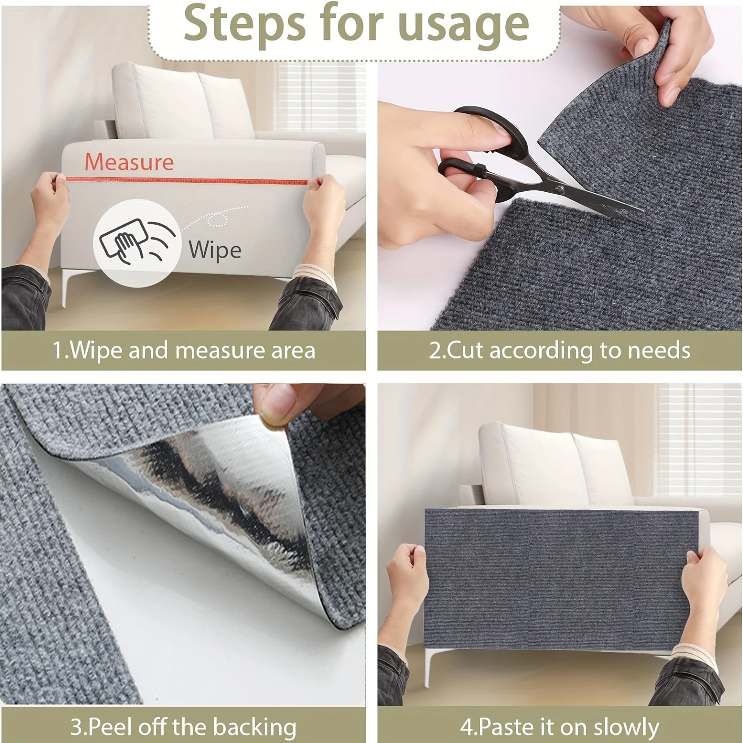 Almohadillas autoadhesivas para rascar gatos, Protector duradero de pared y muebles para gatos, estera rascadora de repuesto resistente al desgaste, 1 ud. - imagen 4